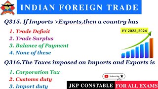 Indian Foreign Trade Important MCQs  JKP Constable and other Competitive Exams  TheAspirants01 [upl. by Linoel]