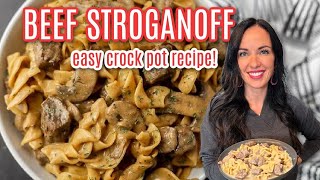 The Best Crock Pot Beef Stroganoff Recipe [upl. by Sire]