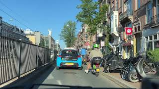 A sunny summer morning commute with the cyclists in Amsterdam I am turning onto the Overtoom [upl. by Enyluqcaj895]