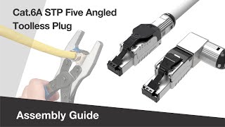 How To Assemble The Angled Cat6A RJ45 Toolless Connector 5 Directions [upl. by Teragram]