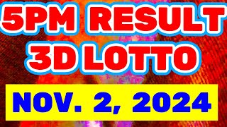 5PM RESULTA ng 3D LOTTO RESULT TODAY NOVEMBER 2 2024  LOTTO RESULT 5PM [upl. by Landa959]