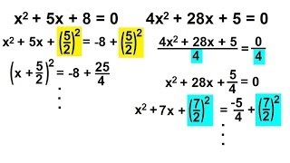 PreCalculus  Algebra Fundamental Review 17 of 80 Sol Quadratic Eqns Completing the Square [upl. by Yllom]