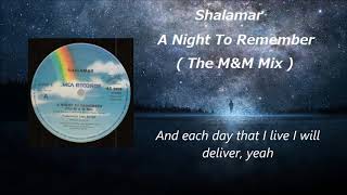 Shalamar  A Night To Remember  M amp M Mix  Lyrics [upl. by Thrasher]