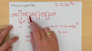 Halveringsdikte met formule [upl. by Ailet]