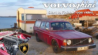 Lamborghini V10 Engine in a Volvo 245 Project Start to Finish in 20 minutes [upl. by Anale266]