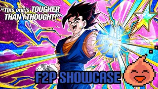 INCREDIBLE  100 F2P EZA AGL Vegito Lvl 10 Links F2P Showcase  DBZ Dokkan Battle vtuber [upl. by Kittie]