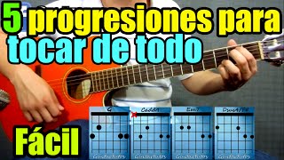 Las 5 progresionescombinaciones de acordes más usadas en la guitarra [upl. by Nnyllaf134]