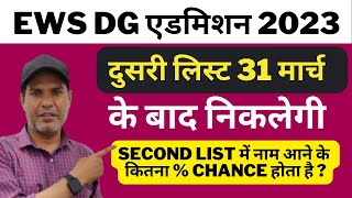 DOE EWS DG Result 2023 24 Second Draw List Date  EWS Admission 2023 Result First List Notification [upl. by Qifahs]