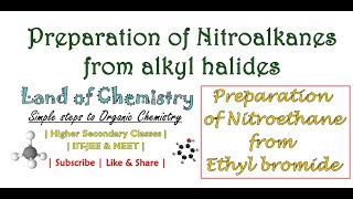 Preparation of Nitroethane  Ethyl bromide  Potassium nitrite  Organic Nitrogen Compounds Class 12 [upl. by Anilok161]