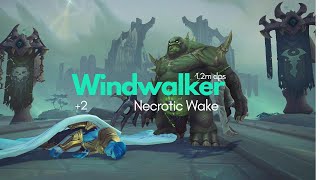 Necrotic Wake 2  M  12m overall dps  Windwalker Monk  The War Within [upl. by Einnos305]