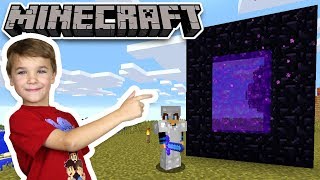 BUILDING A NETHER PORTAL in MINECRAFT SURVIVAL MODE [upl. by Eylhsa]