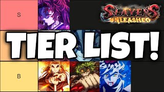 THE ULTIMATE SLAYERS UNLEASHED TIER LIST  Slayers Unleashed Tier List [upl. by Veator]