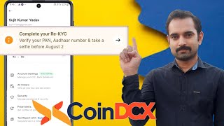 Complete your ReKYC on coindcx  verify your PAN Aadhar number amp take a selfie  coindcx kyo [upl. by Airdnas]