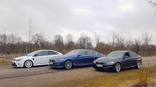 ALPINA B7 vs BMW M3 vs FOCUS RS 400BHP  Race  Joe Achilles [upl. by Libbi701]