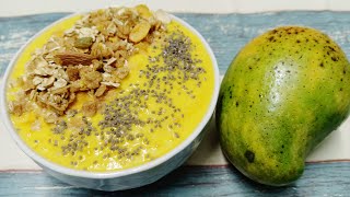 Mango Smoothie Bowl with Oats Muesli for Weight Loss  Healthy Thick Mango Chia seed Smoothie Recipe [upl. by Tayib408]