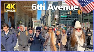 【4K】WALK Sixth Avenue on Christmas Midtown NEW YORK City USA Manhattan Travel vlog [upl. by Indnahc]