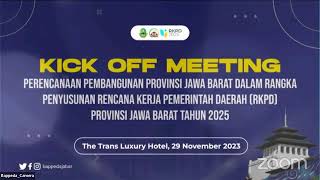 Kick Off Meeting Dalam Rangka Penyusunan RKPD Provinsi Jawa Barat Tahun 2025 [upl. by Suckram]