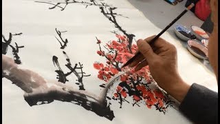 Class painting Chinese painting  first lesson [upl. by Arand]