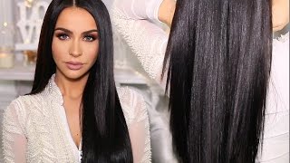 HOW TO SLEEK amp SHINY STRAIGHT HAIR  Carli Bybel [upl. by Ahsiuq]