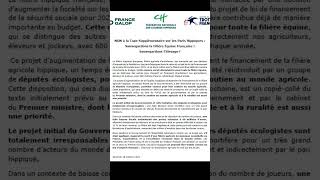 Une nouvelle taxe honteuse et dangereuse pour les paris hippiques  courseshippiques taxe chevaux [upl. by Orlene]