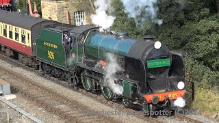 4K Southern Schools class Steam locomotive No 926 “Repton Goathland Station Steam Gala On 280924 [upl. by Nrehtac]