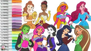 Disney Princess Makeover Coloring Book Compilation Encanto Trolls DC Super Hero Girls Teen Titans Go [upl. by Stander368]