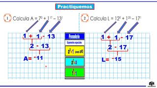 Exponentes especiales operaciones combinadas  4to de primaria [upl. by Aehtela]