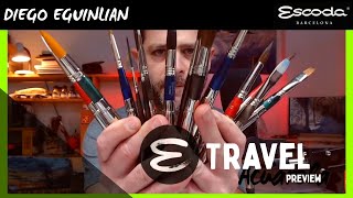 Pinceles ESCODA 🥇 Review 🖌 TRAVEL Set ACUARELA by Diego Eguinlian [upl. by Seys]