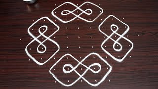 Simple Sikku kolam with 11 dots  Easy melika muggulu designs  chukkala muggulu [upl. by Esnahc]