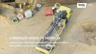 Avance de las obras de ampliación del tranvía de Sevilla y el corredor verde de Nervión [upl. by Kroo]