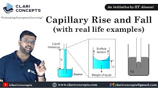 Capillary Rise and Fall explained with real life examples  Hindi [upl. by Ellek]