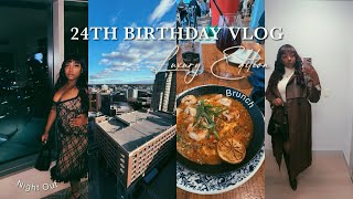 BIRTHDAY STAYCATION 24TH BIRTHDAY VLOG 5 star hotel spa brunch [upl. by Nnauol]