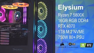 VRLA Tech Elysium  RTX 4070 Corsair ICUE Certified Gaming PC [upl. by Lundberg]