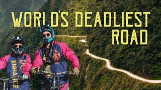 This Is DEATH ROAD in Bolivia  The Worlds Deadliest Road near La Paz [upl. by Alaecim]