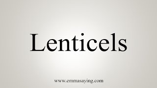 How To Say Lenticels [upl. by Desta]