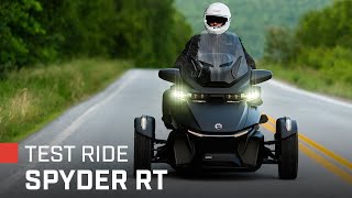 2022 CanAm Spyder RT SeatoSky Test Ride amp Review [upl. by Nodnil379]