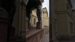 The Facade of the Portico with Atlantes travel architecture goprotravel europe portico spb [upl. by Bez]