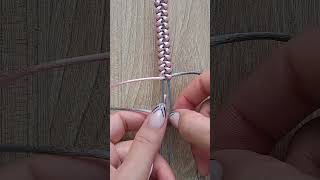 Modified Square Knot Braceletshortsbraceletmakingmacramecreationdiybracelet [upl. by Suoirred829]