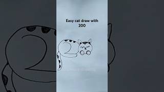 Easy cat draw with 200 [upl. by Leiser]