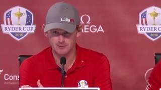 Koepka amp Snedeker meet with media at 2016 Ryder Cup [upl. by Phillipe]