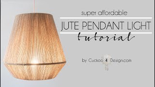 DIY jute pendant light for dining room [upl. by Eivi]