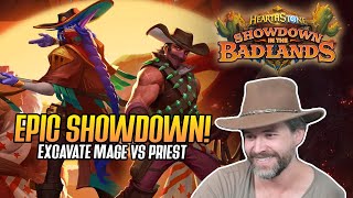 Hearthstone EPIC SHOWDOWN Excavate Mage VS Priest [upl. by Eninnej]