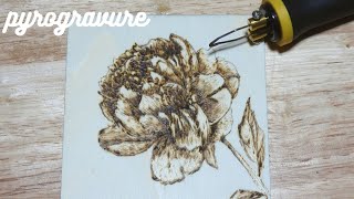 pivoine en pyrogravure [upl. by Walton]