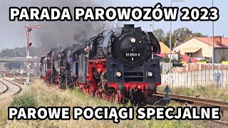 PARADA PAROWOZÓW 2023 Widowisko i pociągi retro z parowozami [upl. by Ringo]