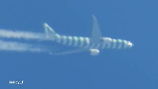 Zooming in on Condor Airlines Airbus A330 Green Stripe with Nikon p1000 [upl. by Neitsirhc8]