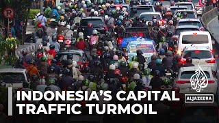 Indonesias capital expands public transport network to fight traffic turmoil [upl. by Fong]