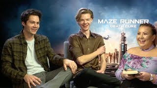 Interviewing Dylan OBrien Thomas BrodieSangster Kaya Scodelario amp Wes Ball  SARASONGBIRD [upl. by Nihhi]