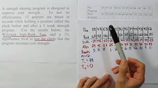 Performing a Wilcoxon SignedRanks Test in Nonparametric Statistics Problem 1 [upl. by Hunsinger562]