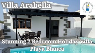 Stunning Modern Holiday Villa Arabella Playa Blanca 5 Guests Heated Pool Wheelchair accessible [upl. by Matilda]