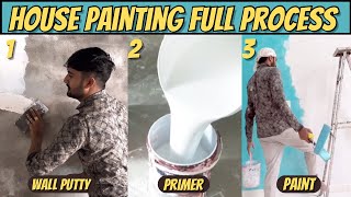 House Painting Work full Process  Wall Putty Kaise Kare  Primer kaise Lagaye  paint Kaise Kare [upl. by Jaquelin309]